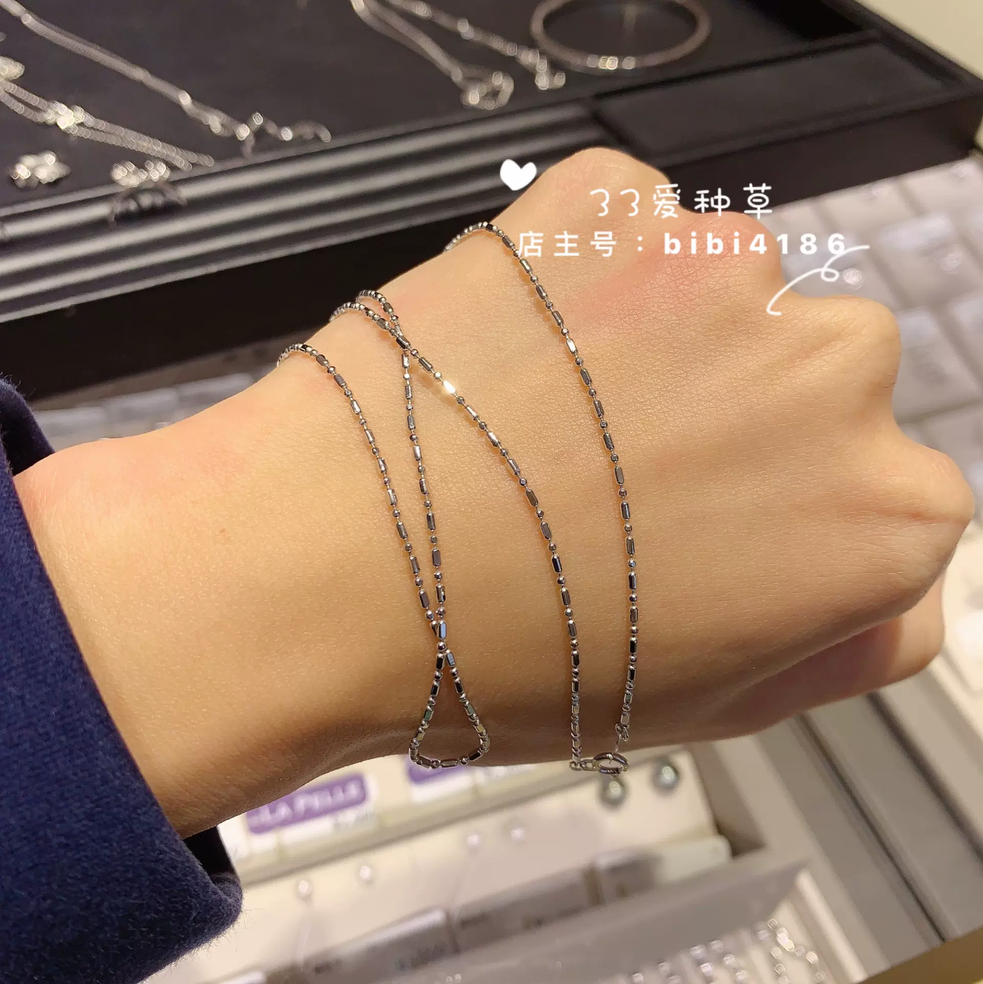 涨价前周大福专柜正品pt950铂金竹节闪o颈链简约时尚素链女款