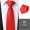 8厘米大红纯色手打赠领带夹