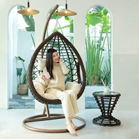 [Цвет зерна волны] Обновите жирный жирный столик с одним пером+ротан