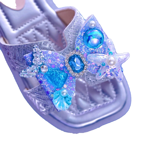 Летние пляжные тапочки для принцессы, нескользящие слайдеры, детские мягкие сандалии, мягкая подошва