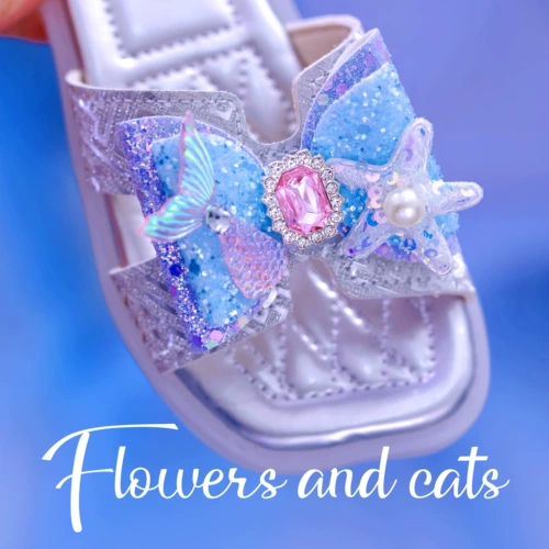 Летние пляжные тапочки для принцессы, нескользящие слайдеры, детские мягкие сандалии, мягкая подошва