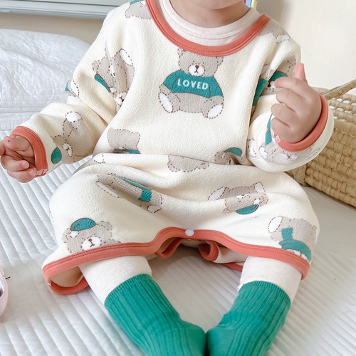 Детская демисезонная утепленная пижама, детское удерживающее тепло бархатное термобелье для мальчиков