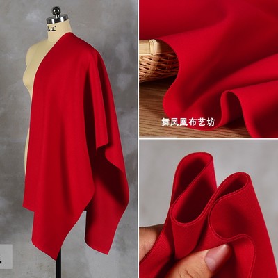 taobao agent Big red warm polyester cotton TR clip -in -space cotton cotton coating thick air layer sweater jacket fabric