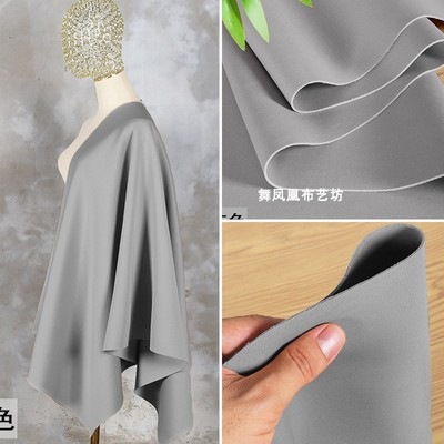 taobao agent Light gray warm thick solid space cotton interlayer air layer fabric stiff elastic fashion design fabric