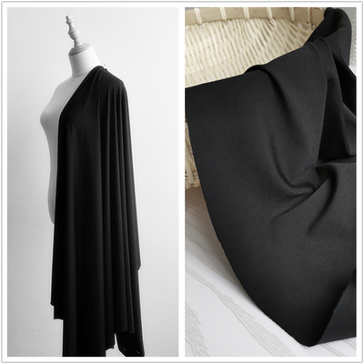 taobao agent Black Tencel Roman Knitted Stretch Ice Silk Brocade Cotton Roman Fabric Ice-smooth Skirt and Pants Fabric