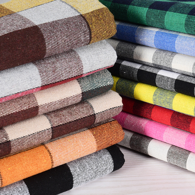 taobao agent Large grid cloth color weaving square grid cotton shirt clothing table cloth curtain background decoration handmade DIY fabric