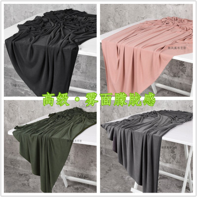 taobao agent Sand-washed matte hazy knitted high-elastic copper ammonia silk modal single-sided fabric suspender skirt T-shirt fabric