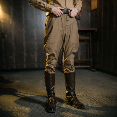 taobao agent Mr. Yi's steam mainland khaki solid solid color retro men's uniform uniform suit pants horse pants