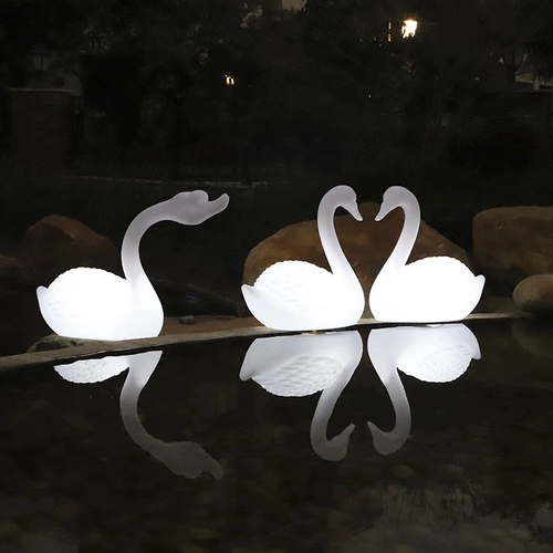 Светодиодный реалистичный лебедь, мультяшное украшение для беседки, садовые фонари