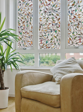 美国进口 diy 艺术彩绘玻璃窗贴 玻璃贴膜_铁线莲花