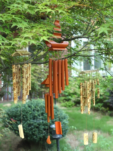 Бамбуковый ветровый колонок подвесной балкон подвесной кулон творческий украшение дверей украшение на дому ретро ностальгические аксессуары древнего стиля подвеска подвеска