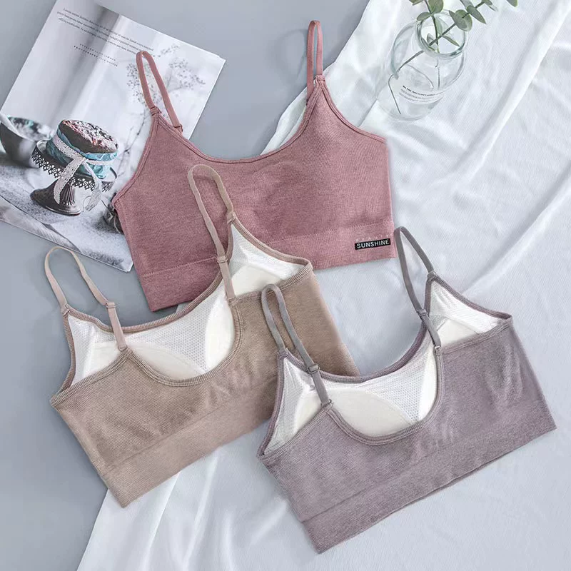 Wireless bra, straps, comfortable vest, top with cups, beautiful back