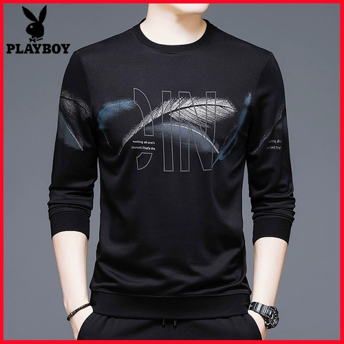 Playboy, хлопковый лонгслив с круглым воротником, толстовка, оверсайз, коллекция 2021