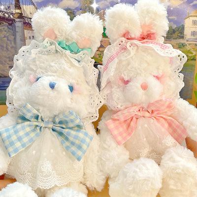 taobao agent Rabbit, cute plush doll, Lolita style, with little bears, Birthday gift