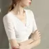 Phụ nữ mùa hè năm 2021 phong cách mới áo thun lưới mỏng trung tâm của phụ nữ áo sơ mi nữ đáy trong - Áo phông Áo phông