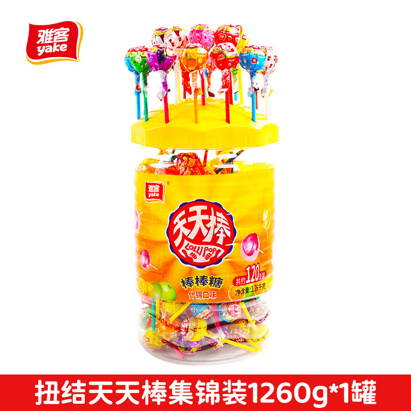 雅客天天棒棒糖水果味糖果节日糖散装批发儿童糖喜糖结婚圣诞礼物