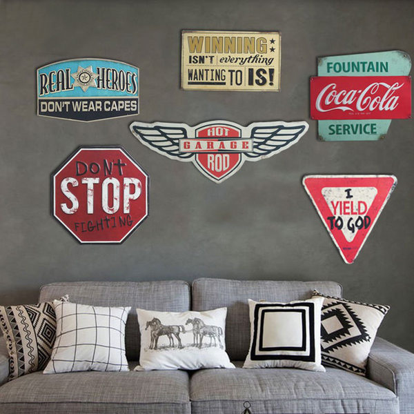 Промышленность Ветром чердак американский ретро - большой Число трехмерный железный лист рисование бар интернет-кафе магазин метоп декоративный рисование внешняя торговля стиль