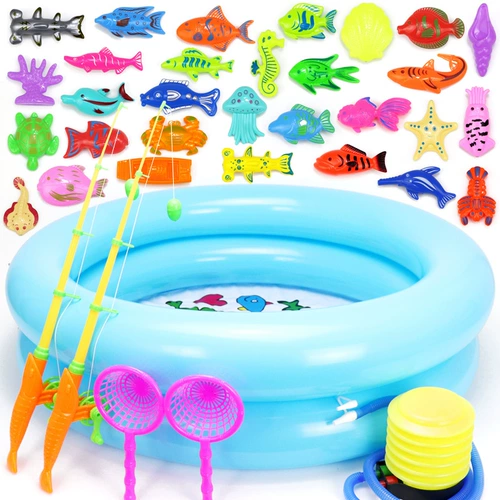 Детские рыбки для рыбалки, детский большой магнитный комплект для мальчиков и девочек для игр в воде, 123456 лет