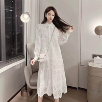 Модное белое кружевное расширенное весеннее платье, коллекция 2023, французский стиль, изысканный стиль