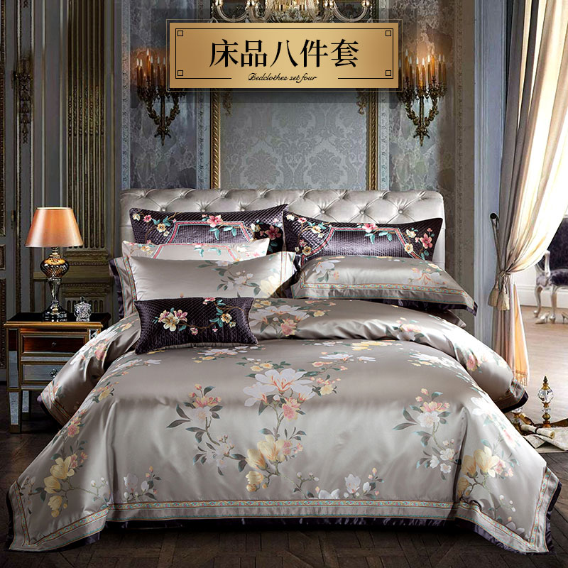 four-piece european-style bedding set, 60-80-piece set of high-end villa model room, home textile american bedding set