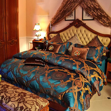 Европейская роскошь, высококачественные шелковые постельные принадлежности, придворные простыни, четыре комплекта шелка, одеяла, вилла, постельные принадлежности.