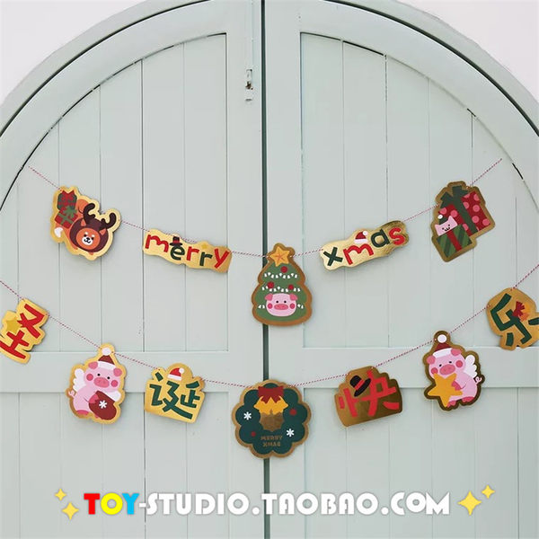 U-PICK рождество декоративный гирлянда мультики милый фестиваль атмосфера деятельность партия сцена Макет реквизит баннер