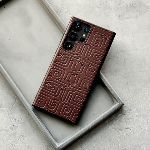 Embossed Dragon Pattern Business Phone Cases Covers Genuine Leather High End Premium Galaxy S22, Galaxy S22 Plus, Galaxy S22 Ultra, Galaxy S23, Galaxy S23 Plus, Galaxy S23 Ultra, Galaxy Galaxy S24, Galaxy S24 Plus, Galaxy S24 Ultra