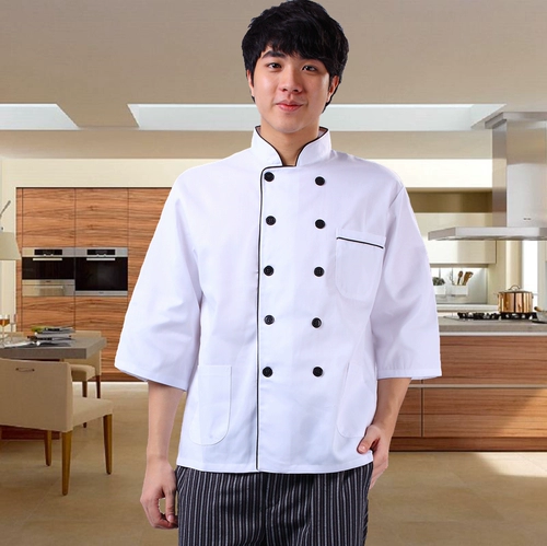 Униформа для отелей, ресторанов, ресторанов, рабочая одежда для шеф-поваров, униформа для шеф-поваров с длинными и короткими рукавами, с рукавами до середины и три четверти, осенняя, зимняя и летняя одежда.