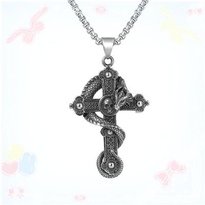 taobao agent Japanese Lolita Gothic style, European and American retro dark skeleton god dragon cross pendant personality pendant