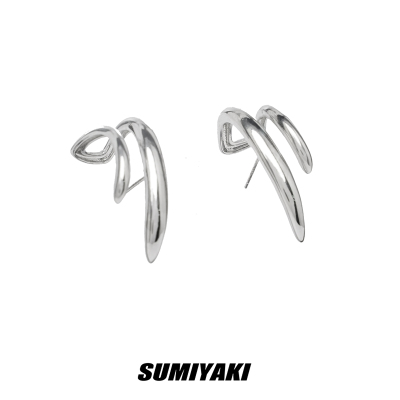 taobao agent SUMIYAKI Wilderness Series Silver Cycly Earrot High Street Neutral S925 Silver Earrings Advanced Sensing Ear