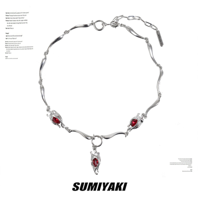 taobao agent Sumiyaki Tulip Blood Drop Series Necklace as the coolest bloodthirsty girl niche personality clavicle chain