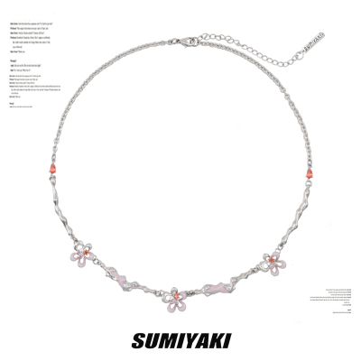 taobao agent Squat!Sumiyaki gives you a little red flower original temperament versatile personality niche necklace girl