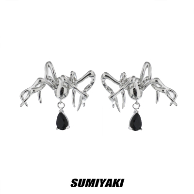 taobao agent Cool!Sumiyaki original upgraded version of the taboo series of spider earrings ear clip high street punk earrings female