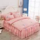 【Nhà máy trực tiếp】 Bộ đồ giường bốn mảnh phủ sương và dày phủ lên giường chiếc váy bằng vải cotton tinh khiết thân thiện với giường đôi - Váy Petti