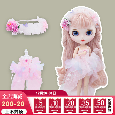 taobao agent DBS BLYTHE Little cloth doll pink fairy wreath skirt two -piece suit Azone Lijia OB24 baby jacket