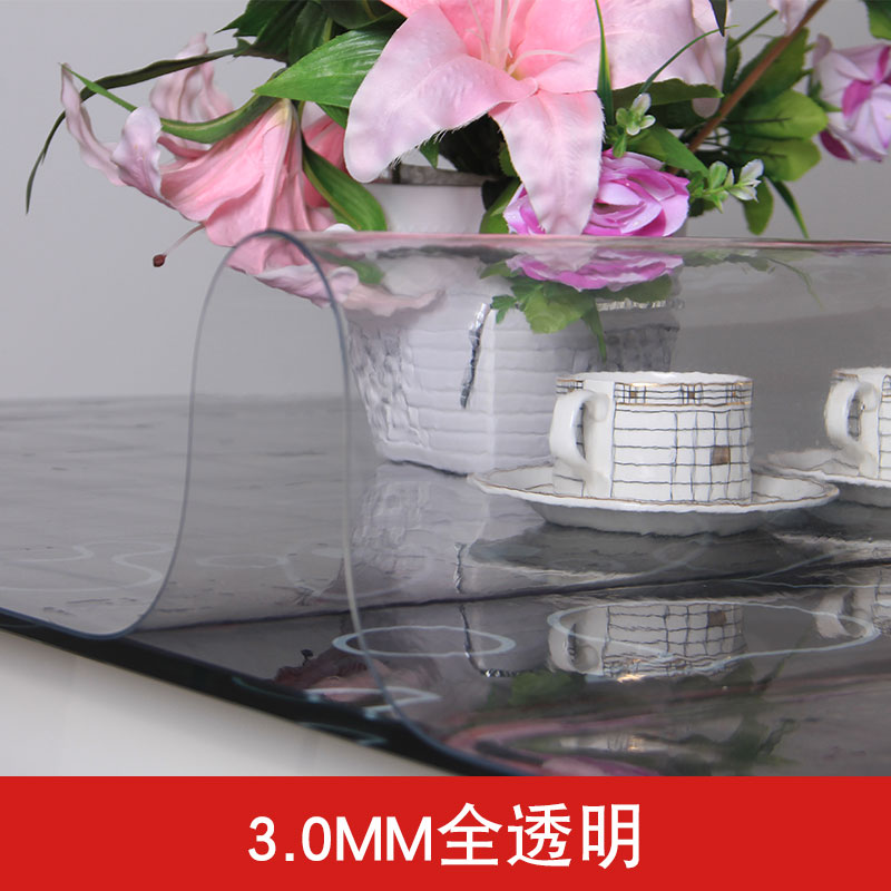 soft glass plastic transparent pvc tablecloth waterproof, anti-scald, oil-proof, disposable table mat, tea table mat, table cloth crystal plate