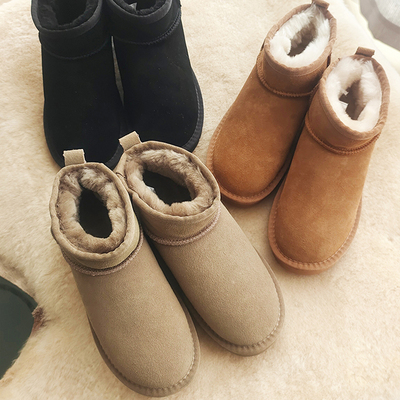 taobao agent Non-slip keep warm winter footwear, low boots, genuine leather, 2022 collection