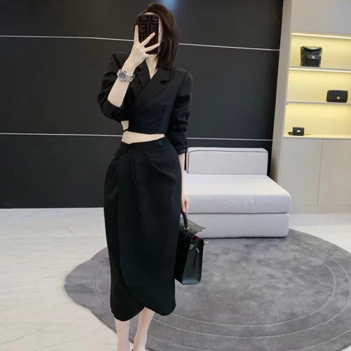 Осенний дизайнерский короткий костюм, юбка, комплект, тренд сезона