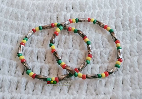 [Дует Cao Passenger] Ямайка Раста Громовой Призрак Хипхоп Хип -хоп хип -хоп, красный, желтый и зеленый*тибетские ювелирные украшения бедный браслет