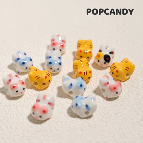 Милый кот из бисера, браслет с колокольчиками, ожерелье, сделай сам, ручная работа, милые животные, керамические украшения, аксессуары, бусины