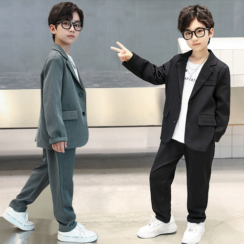 Детский классический костюм для мальчиков, платье для отдыха, коллекция 2023, оверсайз, детская одежда, в западном стиле