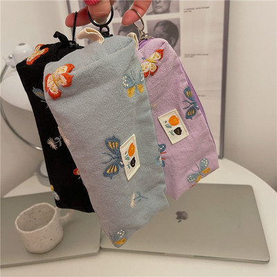taobao agent Cute high quality pencil case, stationery, handheld cosmetic bag, with embroidery