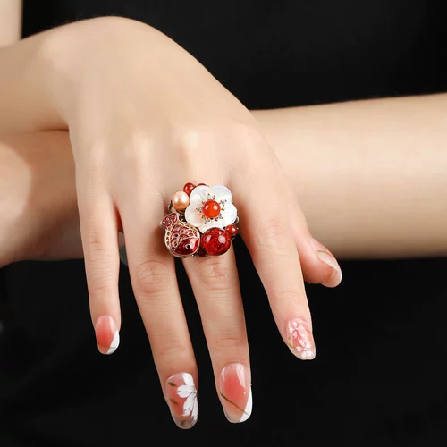 Ретро кольцо, аксессуар в форме цветка, классический декор, ювелирное украшение, на указательный палец