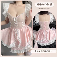 Розовое платье для горничной [платье+т брюки]