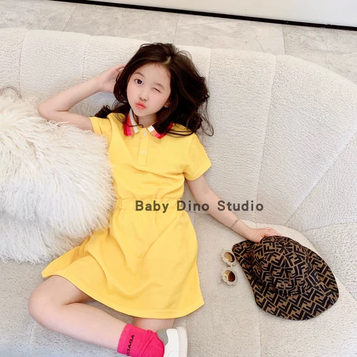 Spot Baby Dino Custom Model Girl Двух -платье для юбки поло