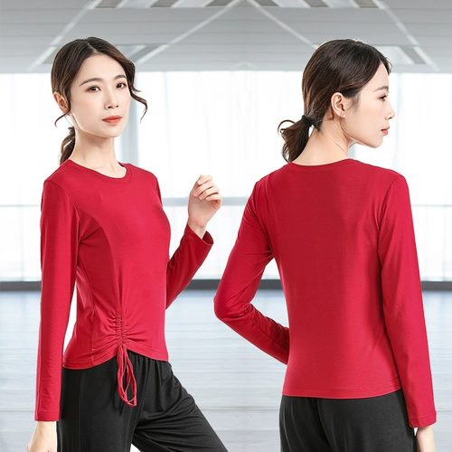 Спортивная одежда, танцующий классический лонгслив для тренировок, облегающий крой