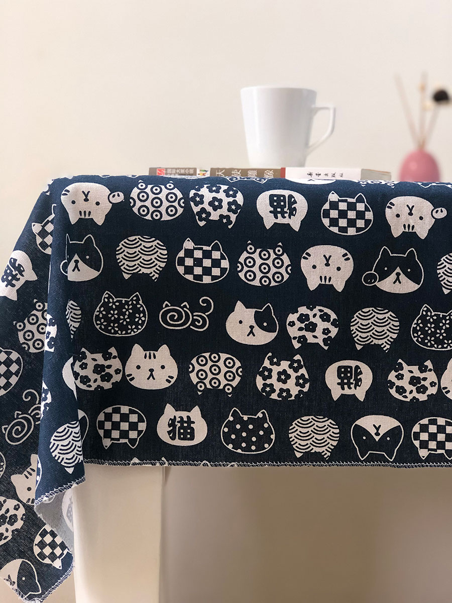 nordic style desk  cotton and linen tablecloth ins style student dormitory bedroom japanese-style small fresh chinese fabric