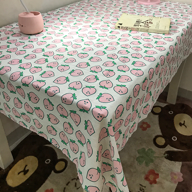 nordic style desk  cotton and linen tablecloth ins style student dormitory bedroom japanese-style small fresh chinese fabric