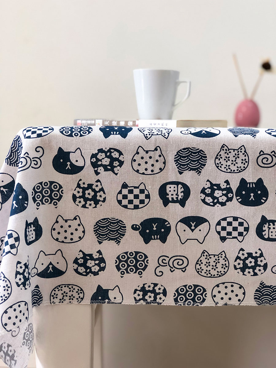 nordic style desk  cotton and linen tablecloth ins style student dormitory bedroom japanese-style small fresh chinese fabric