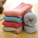 Шерстяное флисовое удерживающее тепло полотенце, зимние кашемировые носки, увеличенная толщина, средней длины